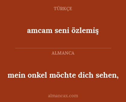 amcam seni özlemiş - mein onkel möchte dich sehen,