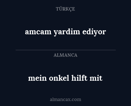 amcam yardim ediyor - mein onkel hilft mit