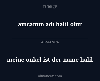 amcamın adı halil olur - meine onkel ist der name halil
