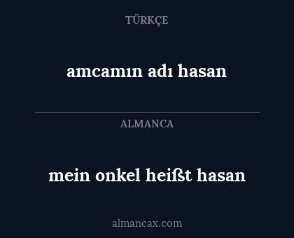 mein onkel heißt hasan - amcamın adı hasan