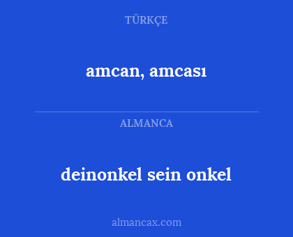 deinonkel sein onkel - amcan, amcası