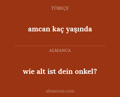 amcan kaç yaşında - wie alt ist dein onkel?