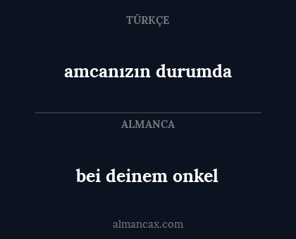 bei deinem onkel - amcanızın durumda