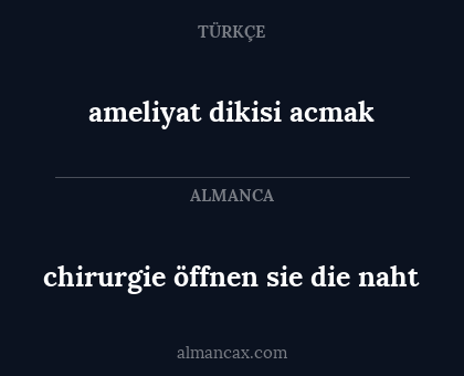 ameliyat dikisi acmak - chirurgie öffnen sie die naht