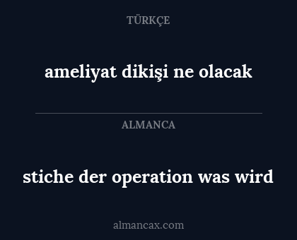 stiche der operation was wird - ameliyat dikişi ne olacak