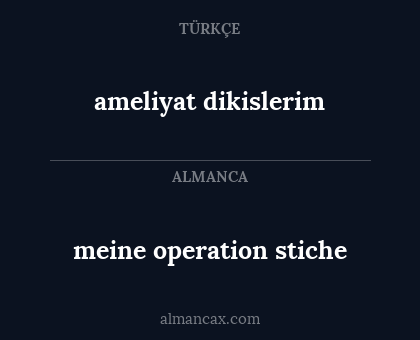 meine operation stiche - ameliyat dikislerim