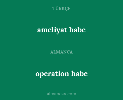 operation habe - ameliyat habe