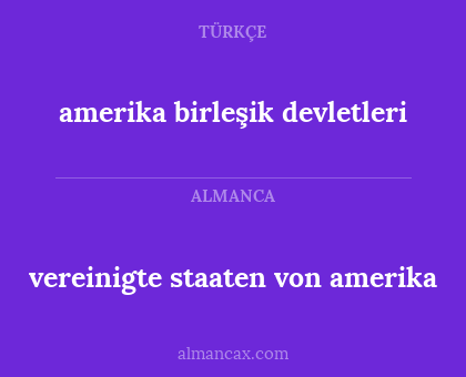 amerika birleşik devletleri - vereinigte staaten von amerika