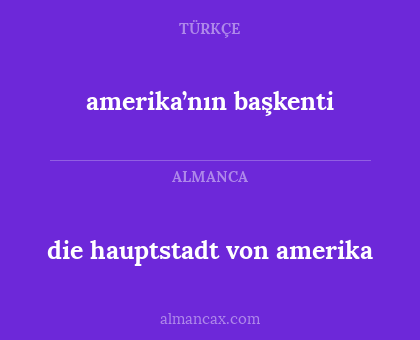 amerika’nın başkenti - die hauptstadt von amerika