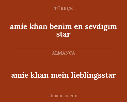 amie khan benim en sevdıgım star - amie khan mein lieblingsstar