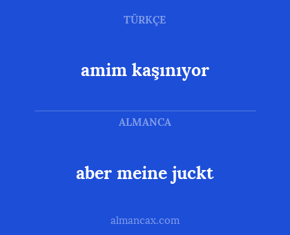 amim kaşınıyor - aber meine juckt
