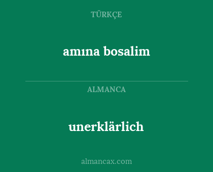 unerklärlich - amına bosalim