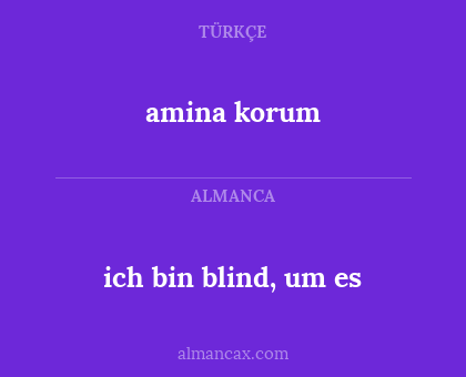 amina korum - ich bin blind, um es