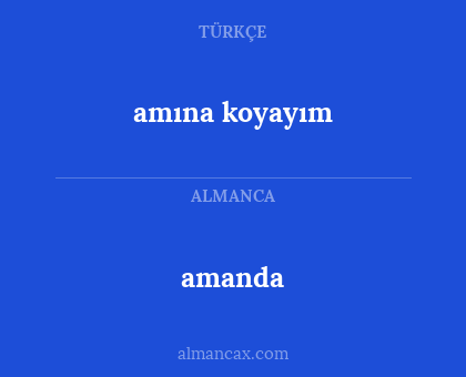 amanda - amına koyayım