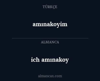 amınakoyim - ich amınakoy