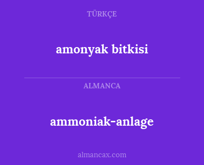 ammoniak-anlage - amonyak bitkisi