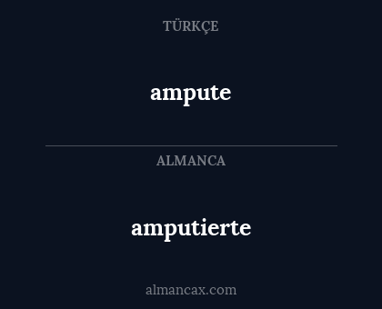 ampute - amputierte