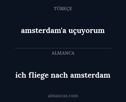 amsterdam'a uçuyorum - ich fliege nach amsterdam