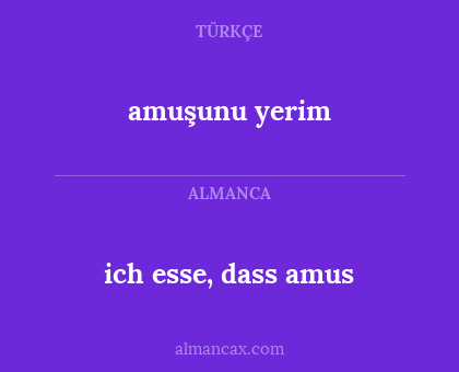 ich esse, dass amus - amuşunu yerim