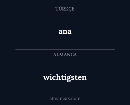 wichtigsten - ana
