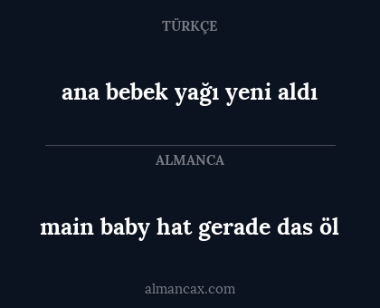 ana bebek yağı yeni aldı - main baby hat gerade das öl