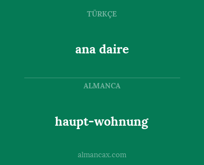 haupt-wohnung - ana daire