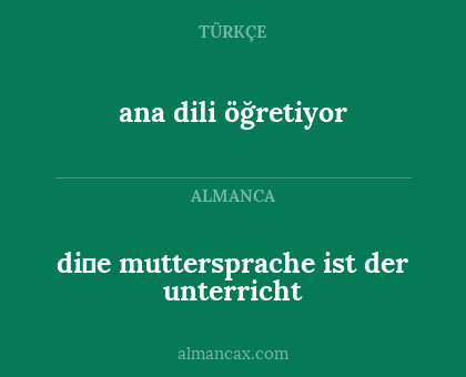 di̇e muttersprache ist der unterricht - ana dili öğretiyor