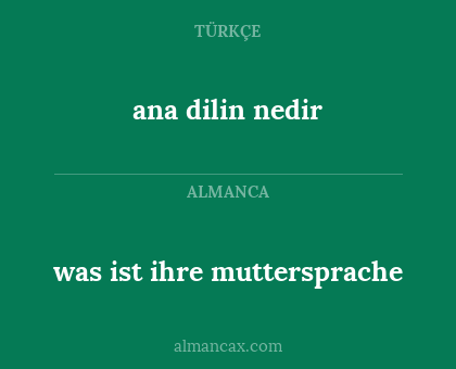 ana dilin nedir - was ist ihre muttersprache