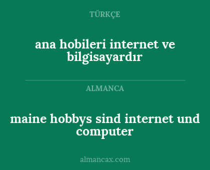 ana hobileri internet ve bilgisayardır - maine hobbys sind internet und computer