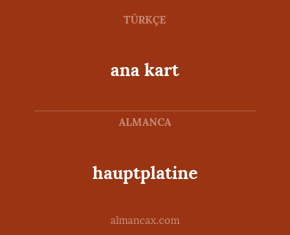 ana kart - hauptplatine