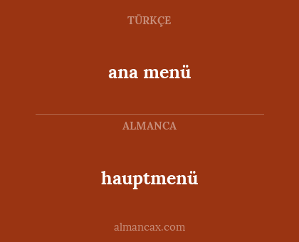 ana menü - hauptmenü