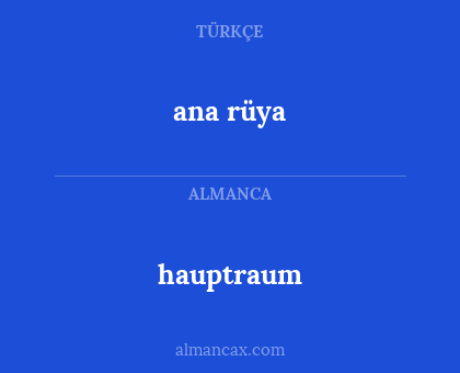hauptraum - ana rüya