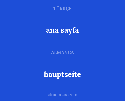 hauptseite - ana sayfa