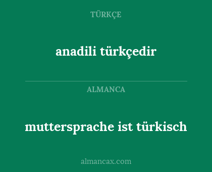 anadili türkçedir - muttersprache ist türkisch