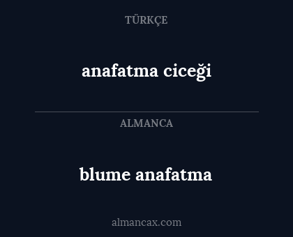 blume anafatma - anafatma ciceği