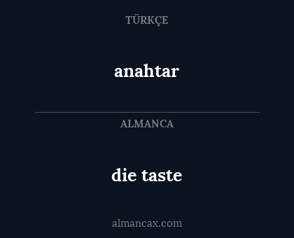 die taste - anahtar