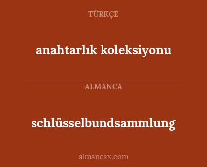 schlüsselbundsammlung - anahtarlık koleksiyonu