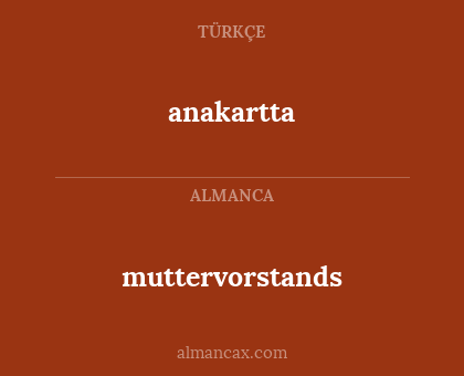muttervorstands - anakartta