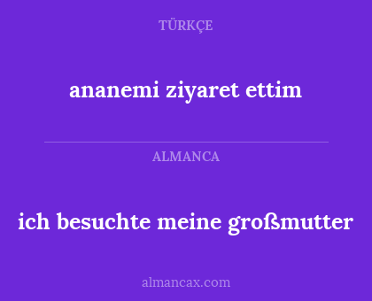 ananemi ziyaret ettim - ich besuchte meine großmutter