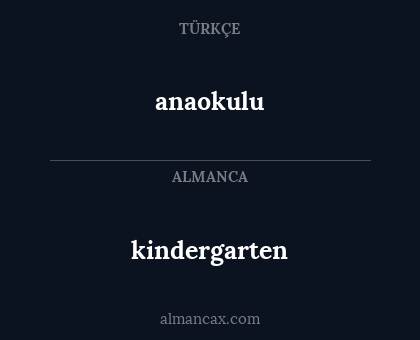 kindergarten - anaokulu