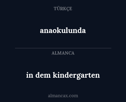 anaokulunda - in dem kindergarten