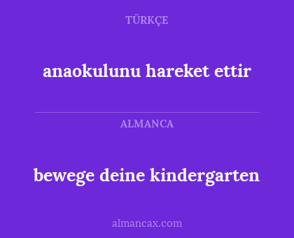 anaokulunu hareket ettir - bewege deine kindergarten