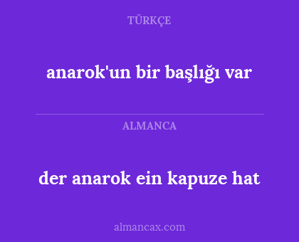 anarok'un bir başlığı var - der anarok ein kapuze hat