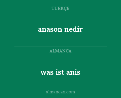 was ist anis - anason nedir