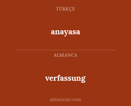 anayasa - verfassung
