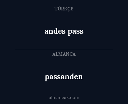 passanden - andes pass