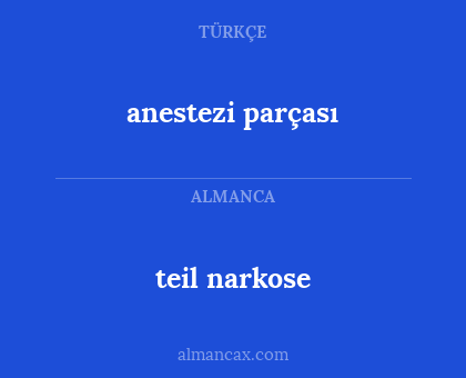 teil narkose - anestezi parçası