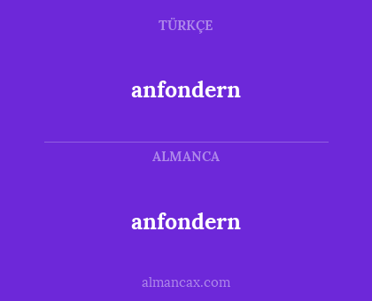 anfondern - anfondern