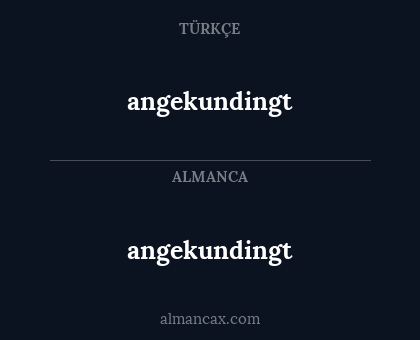 angekundingt - angekundingt