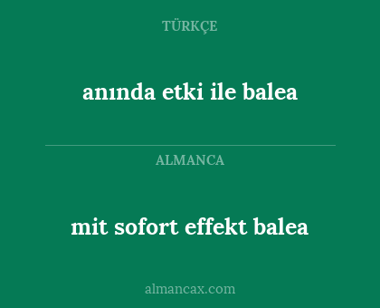 anında etki ile balea - mit sofort effekt balea